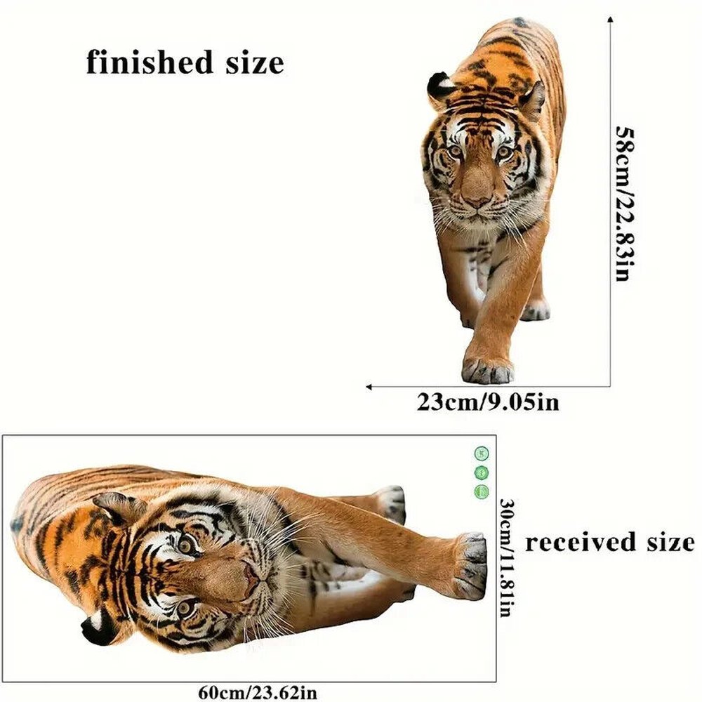 Realistic Tiger 3D Wall Decal 22.83" x 9.05" NEW! Home & Garden:Home Décor:Decals, Stickers & Vinyl Art Style Your Walls